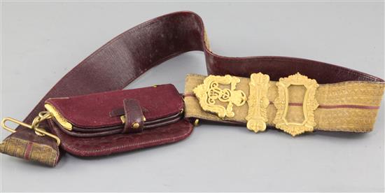 An Edward VII officers belt and pouch